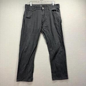 Iron Co. Pants Mens 36x28*‎ Gray Chino Dark Work Utility Straight Leg Stretch